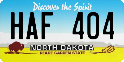 ND license plate HAF404