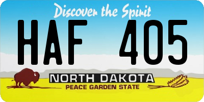 ND license plate HAF405