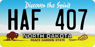 ND license plate HAF407