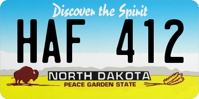 ND license plate HAF412