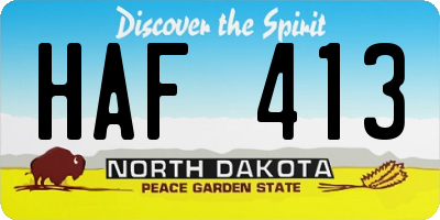 ND license plate HAF413