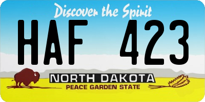 ND license plate HAF423