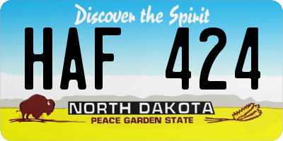ND license plate HAF424