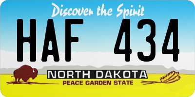 ND license plate HAF434