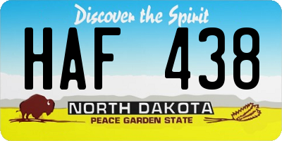 ND license plate HAF438