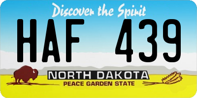 ND license plate HAF439