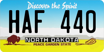 ND license plate HAF440