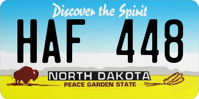 ND license plate HAF448