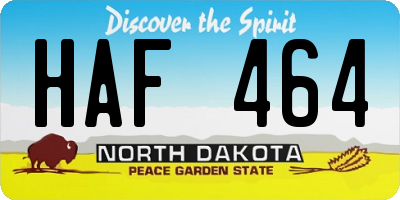 ND license plate HAF464