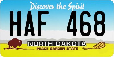 ND license plate HAF468