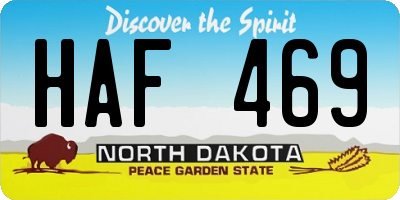 ND license plate HAF469