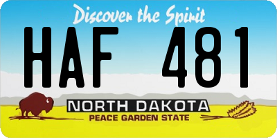 ND license plate HAF481