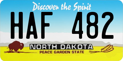ND license plate HAF482