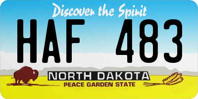 ND license plate HAF483