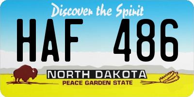 ND license plate HAF486