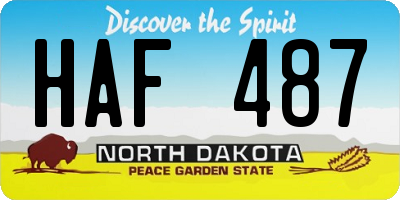 ND license plate HAF487