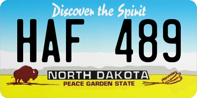 ND license plate HAF489