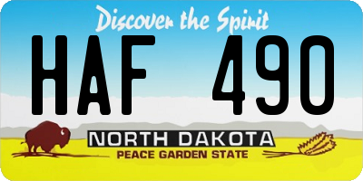 ND license plate HAF490