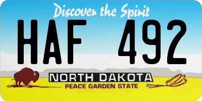 ND license plate HAF492