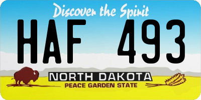 ND license plate HAF493