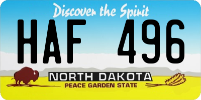 ND license plate HAF496