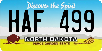 ND license plate HAF499