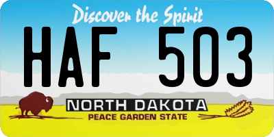 ND license plate HAF503