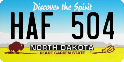 ND license plate HAF504