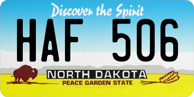 ND license plate HAF506
