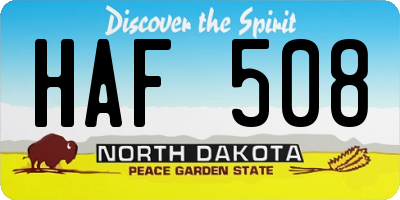 ND license plate HAF508