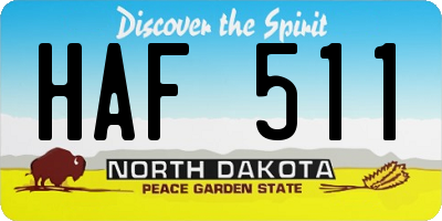 ND license plate HAF511