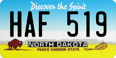 ND license plate HAF519