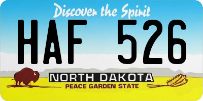 ND license plate HAF526