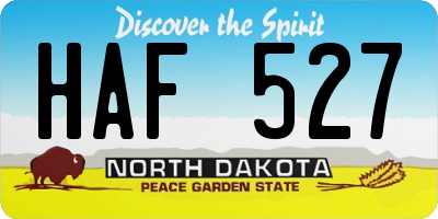 ND license plate HAF527