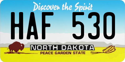 ND license plate HAF530