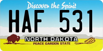 ND license plate HAF531