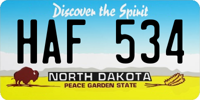 ND license plate HAF534