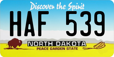 ND license plate HAF539
