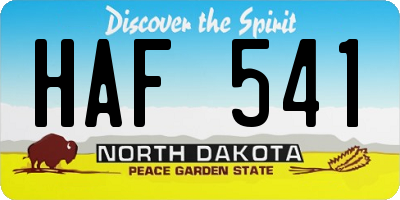 ND license plate HAF541