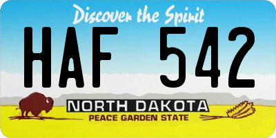 ND license plate HAF542