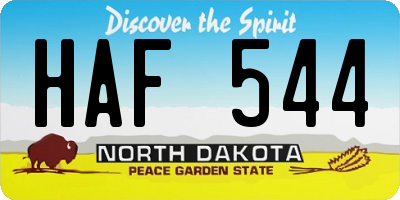 ND license plate HAF544