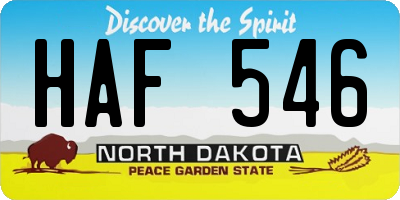 ND license plate HAF546