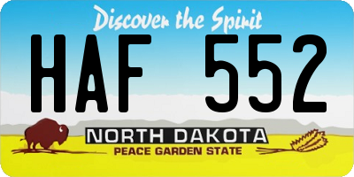 ND license plate HAF552