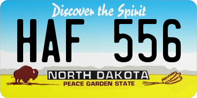 ND license plate HAF556