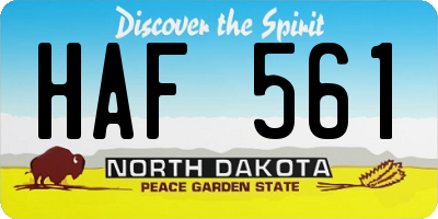 ND license plate HAF561