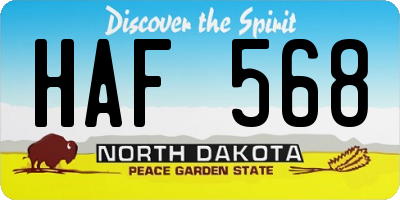 ND license plate HAF568