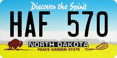 ND license plate HAF570