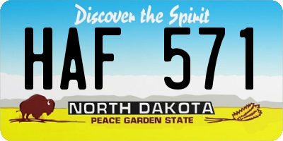ND license plate HAF571