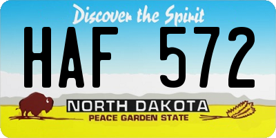 ND license plate HAF572