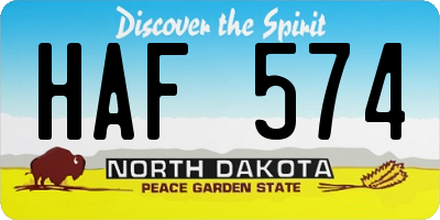 ND license plate HAF574